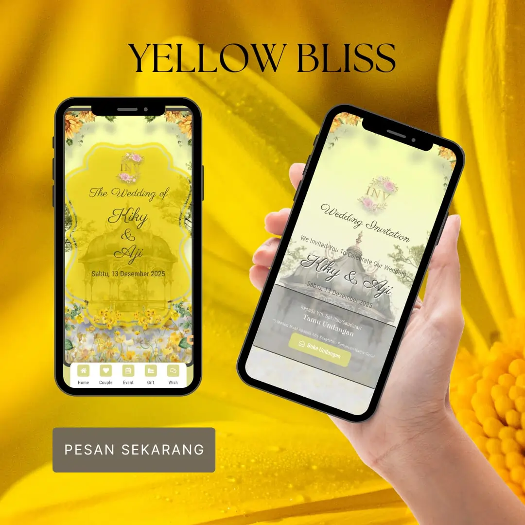 Contoh Tema Animasi Yellow Bliss KirimEvent